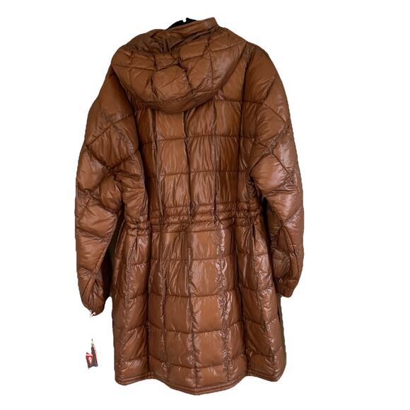 Free People FP MOVEMENT Patricia Packable Poncho Puffer Jacket Brown Large - Picture 4 of 16